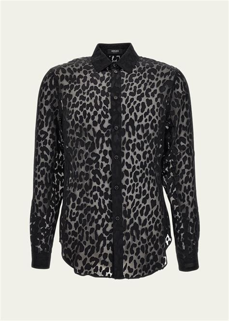 versace t shirt leopard|Versace Leopard Devoré Button.